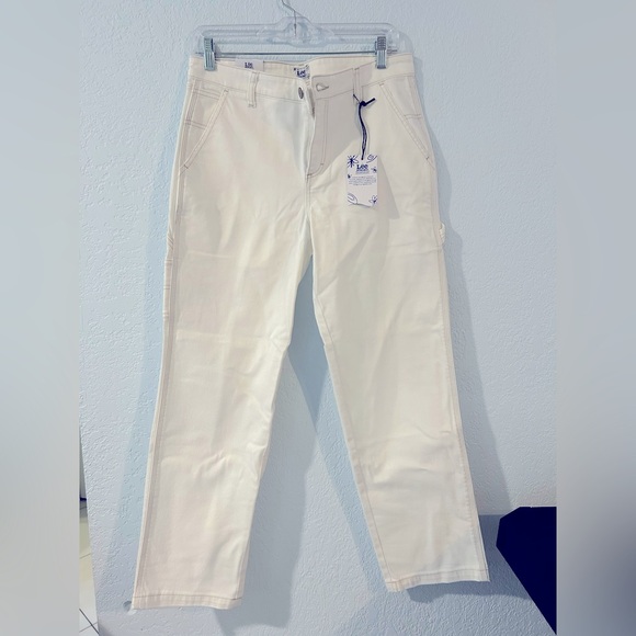 NWT Daydreamer White Denim Cargo Baggy Straight Leg Jeans - Picture 5 of 12